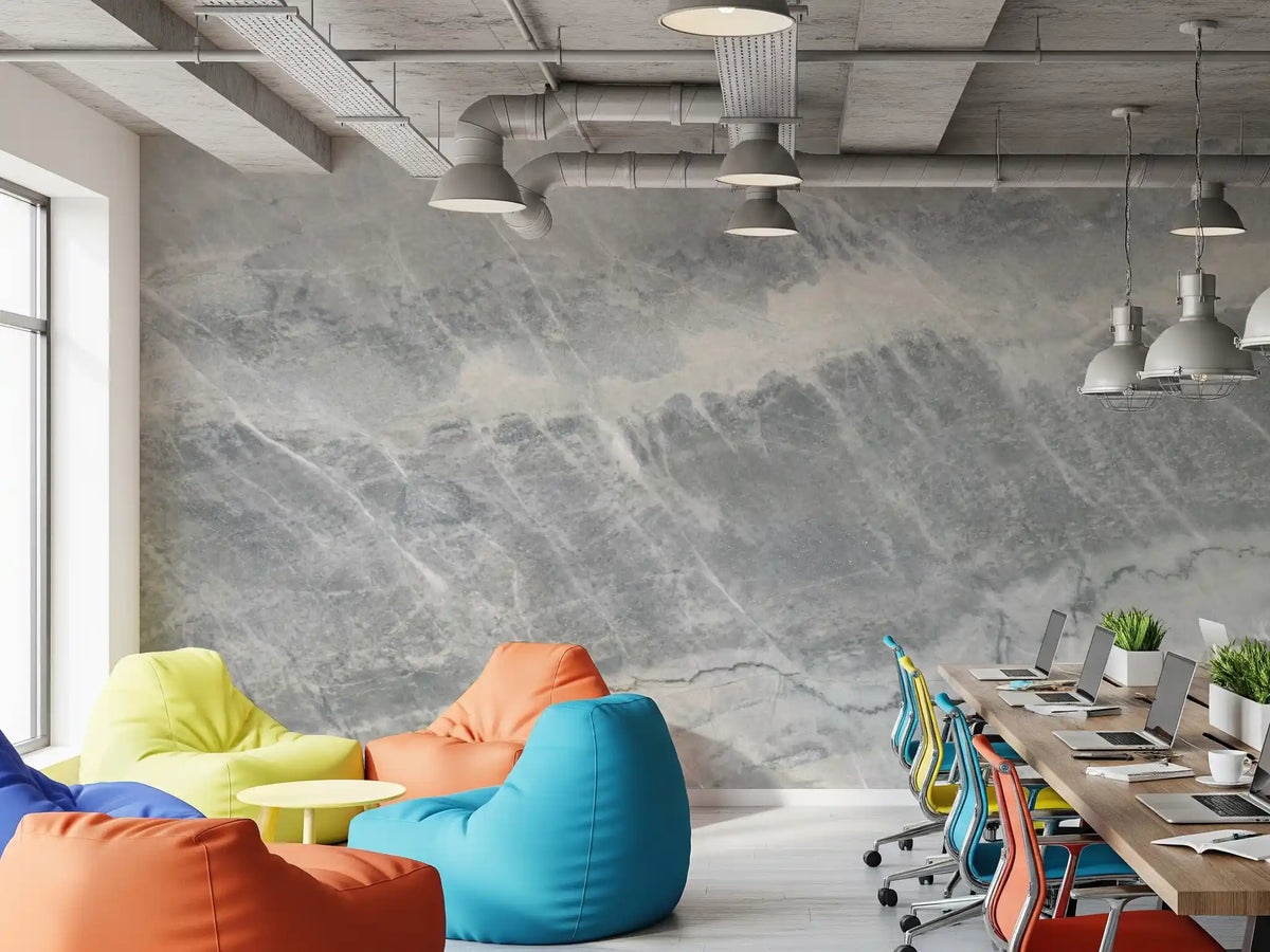 Cool Grey Marble Vein Wall Mural
