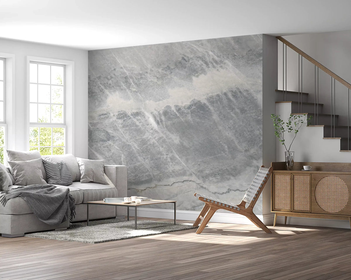 Cool Grey Marble Vein Wall Mural