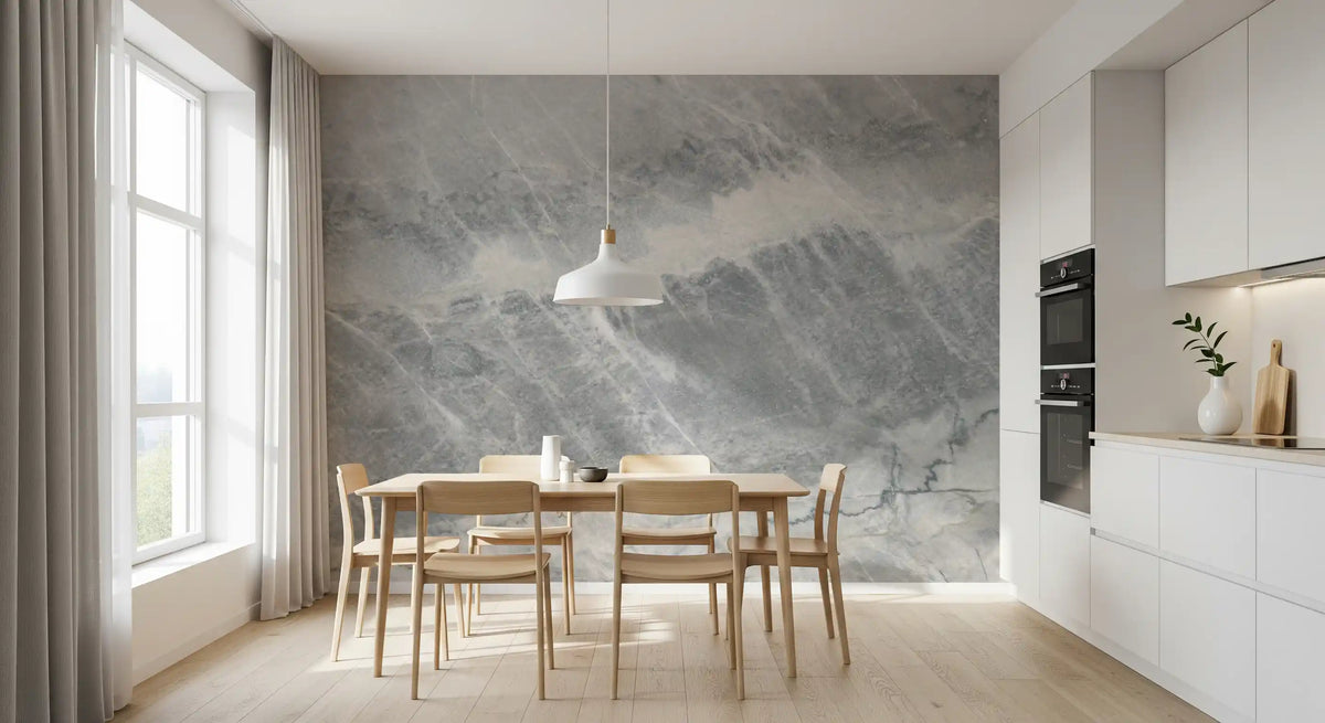 Cool Grey Marble Vein Wall Mural