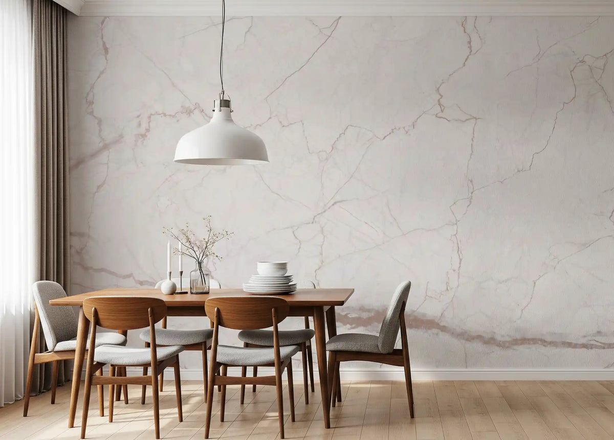 Subtle Blush Marble Veining Wall Mural
