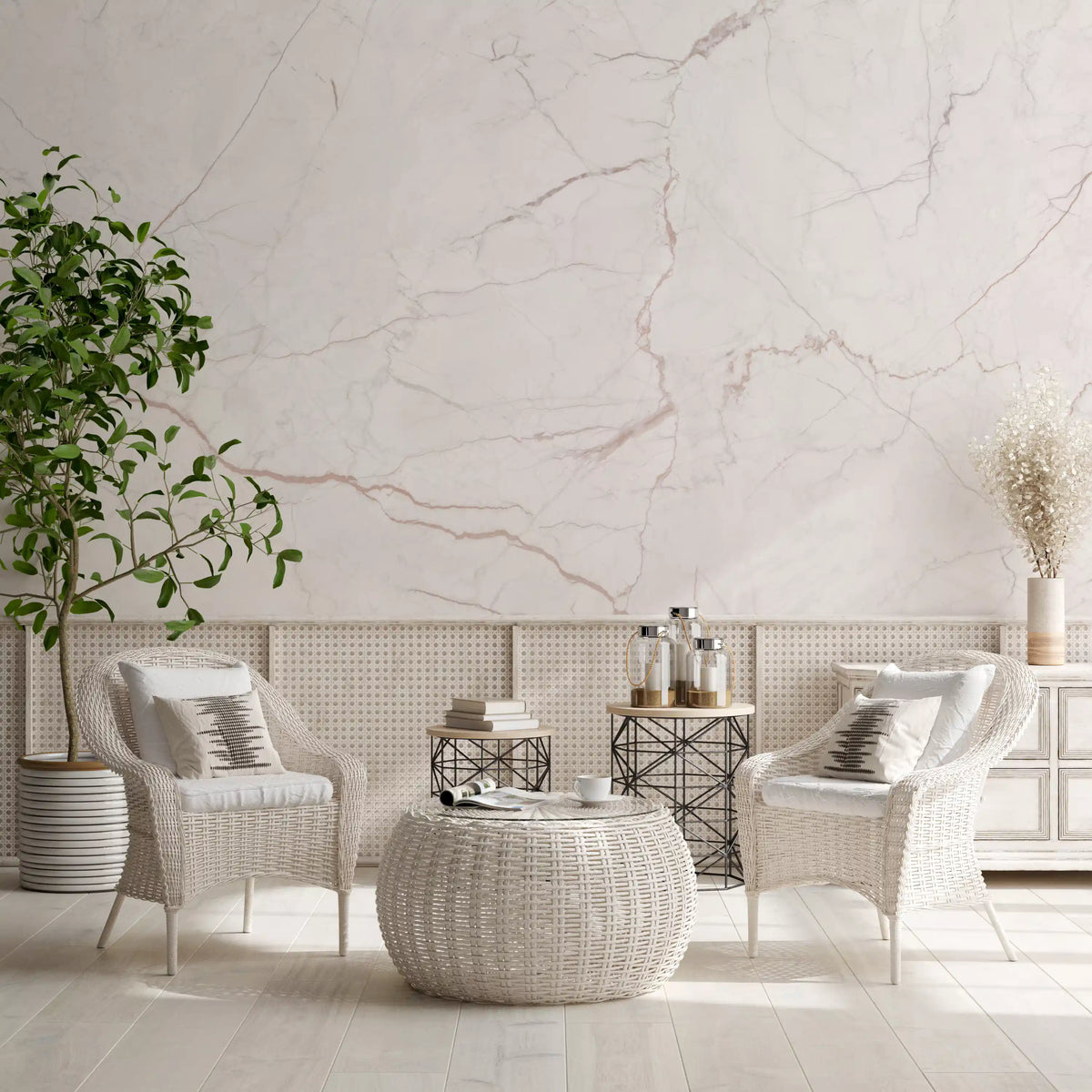 Minimalist Soft Blush Stone Wall Mural