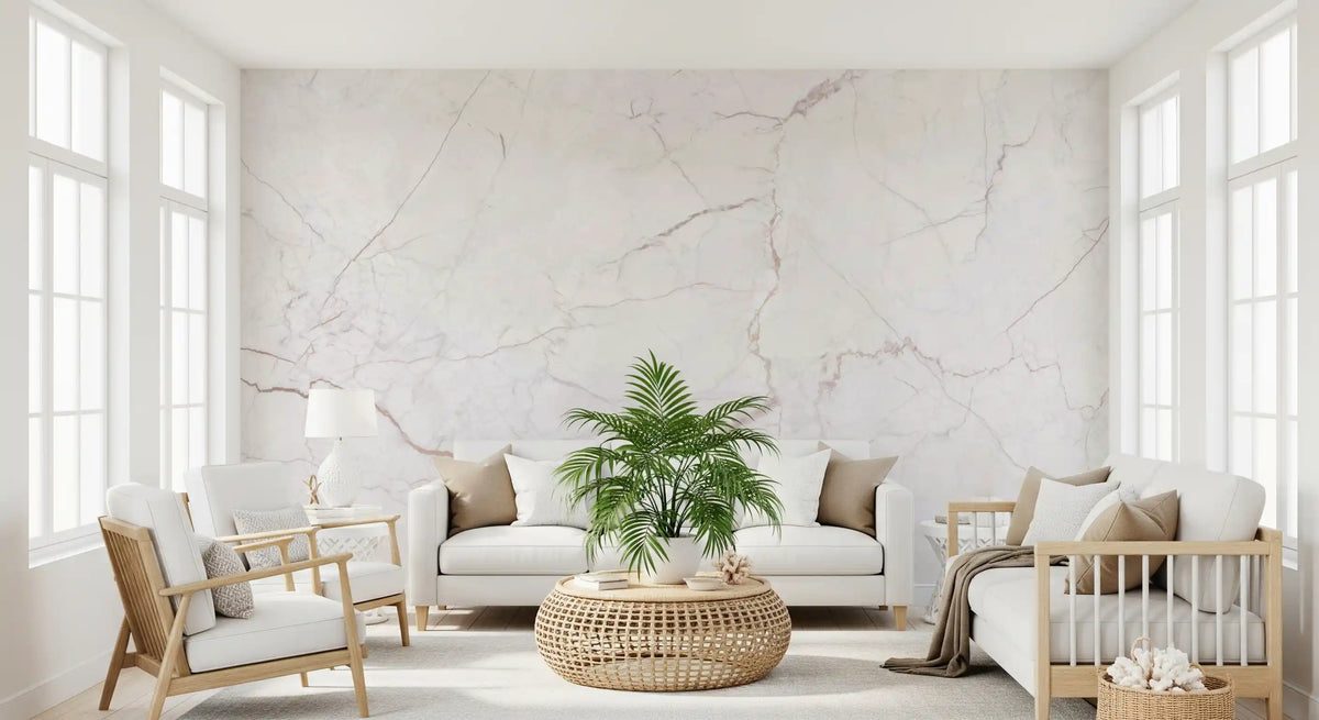 Minimalist Soft Blush Stone Wall Mural