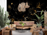 Opulent Gold Petal Still Life Wall Mural