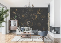Opulent Gold Petal Still Life Wall Mural