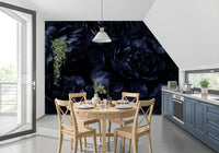 Midnight Peony Bloom Wall Mural