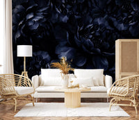 Midnight Peony Bloom Wall Mural