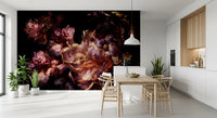 Gilded Dark Floral Bloom Wall Mural