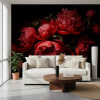 Crimson Peony Bloom Wall Mural
