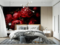Crimson Peony Bloom Wall Mural