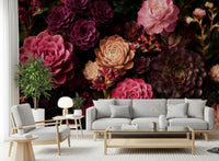 Midnight Succulent Bloom Wall Mural
