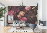 Midnight Succulent Bloom Wall Mural