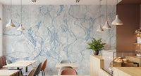 Cool Blue Marble Veining Wall Mural