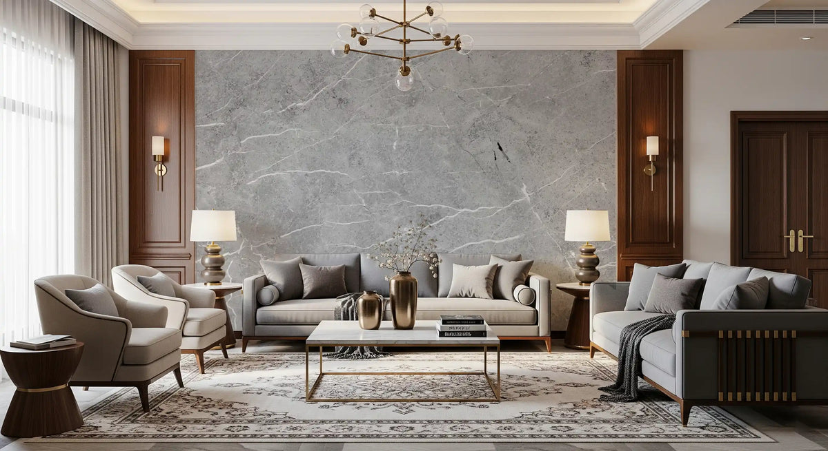 Cool Grey Stone Texture Wall Mural