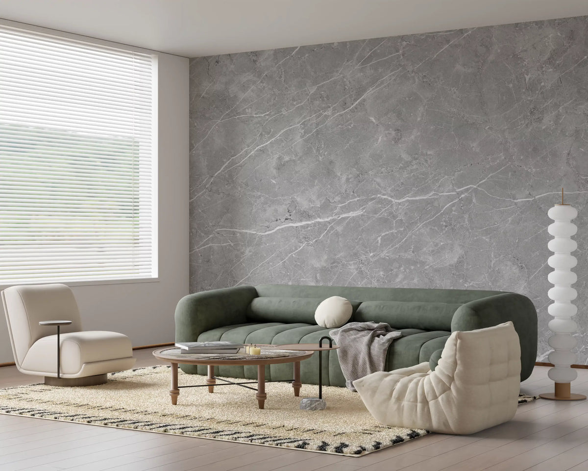 Classic Grey Veined Marble Wall Mural
