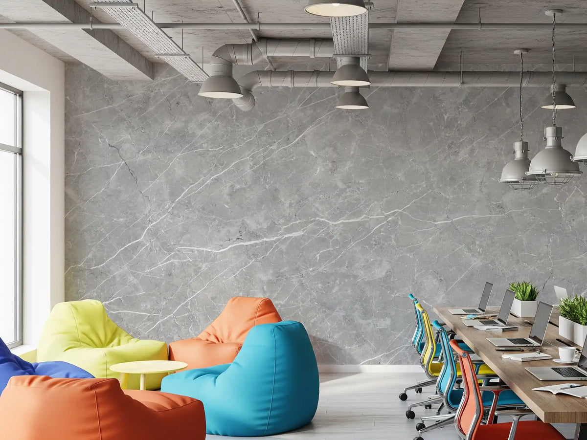 Classic Grey Veined Marble Wall Mural