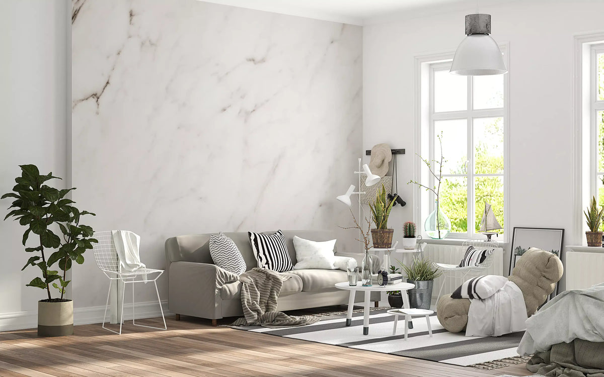 Classic White Marble Stone Texture Wall Mural