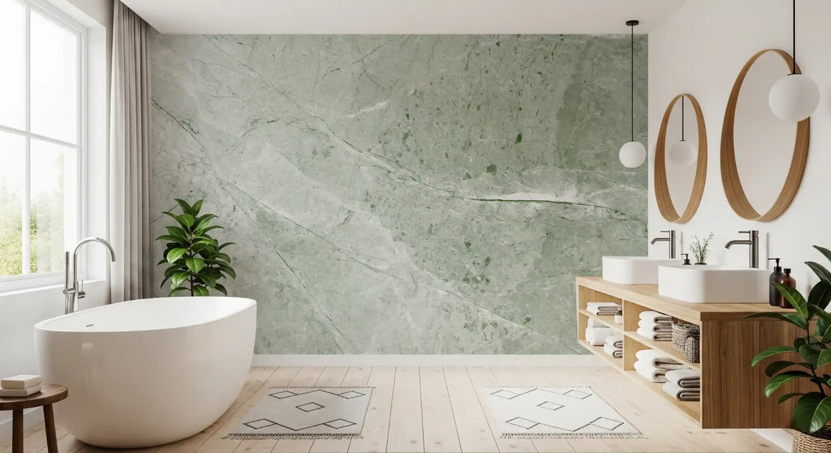 Serene Olive Stone Texture Wall Mural