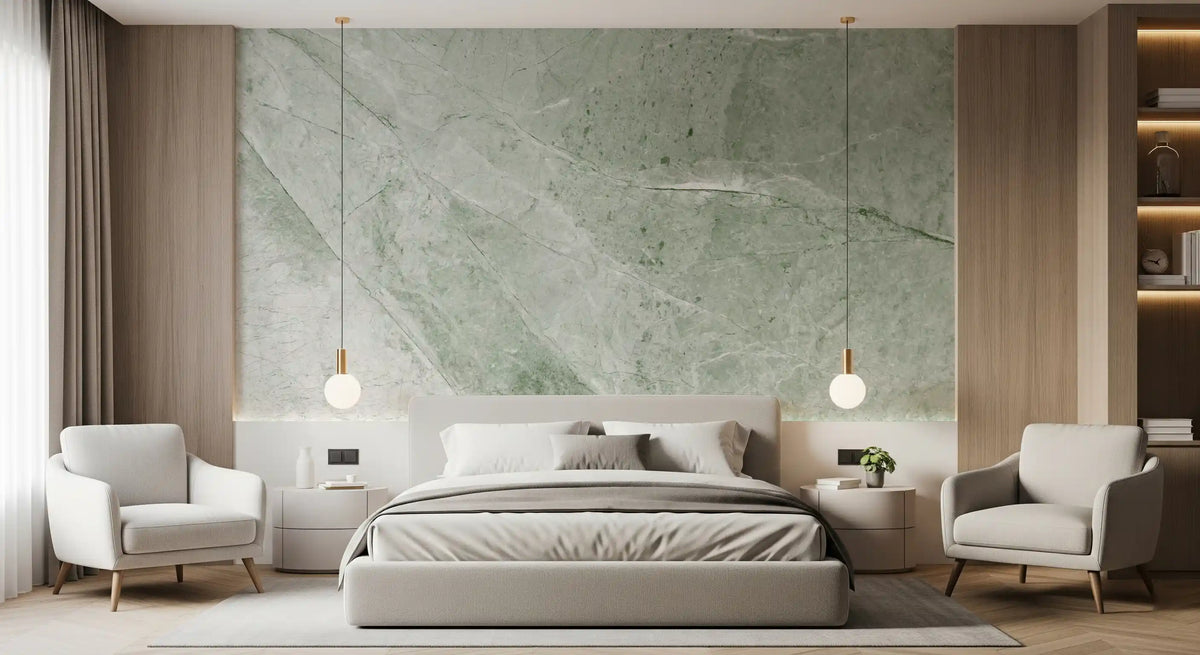 Serene Olive Stone Texture Wall Mural