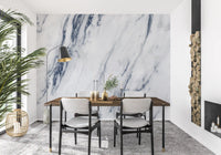 Classic Blue and White Marble Veins Wall Mural