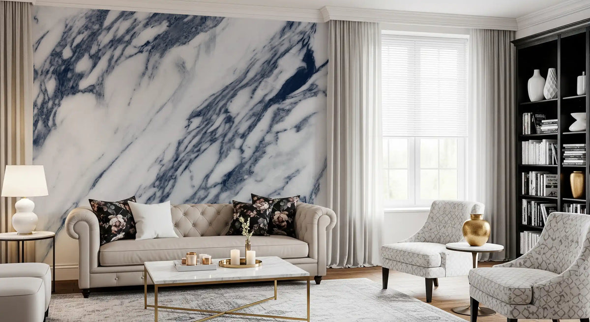 Monochrome Marble Vein Texture Wall Mural