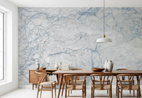 Cool Blue and White Marble Stone Wall Mural