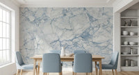 Azure Marble Vein Surface Wall Mural