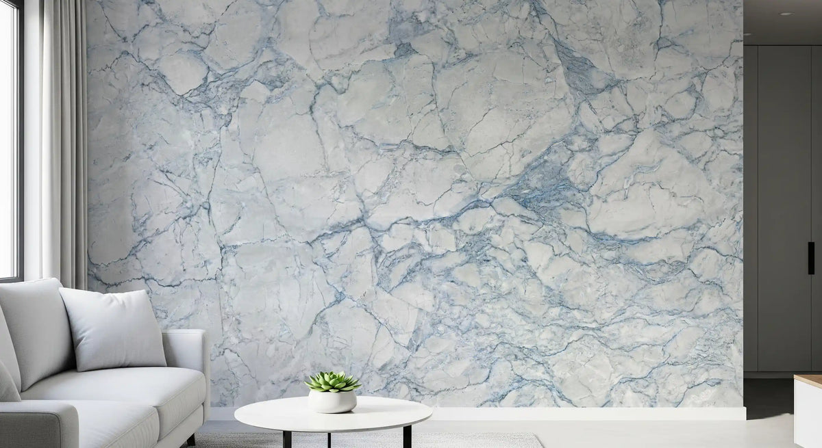 Azure Marble Vein Surface Wall Mural