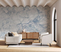 Azure Marble Vein Surface Wall Mural
