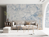Azure Marble Vein Surface Wall Mural