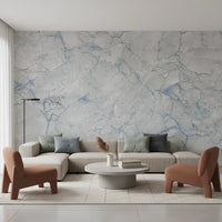 Cool Blue Marble Vein Wall Mural