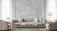 Cool Blue Marble Vein Wall Mural