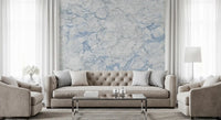 Cool Blue Marble Vein Wall Mural
