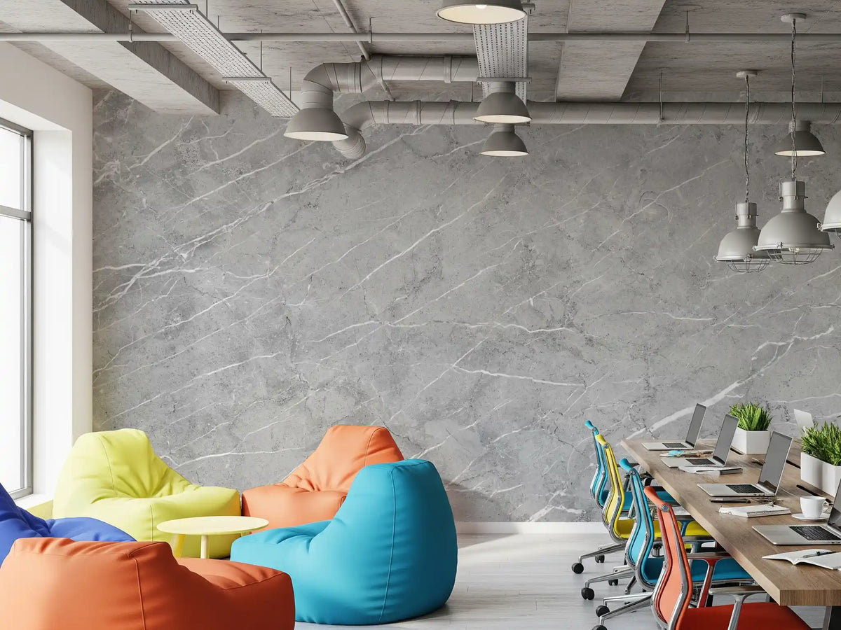 Minimalist Light Gray Veined Marble Texture Wall Mural