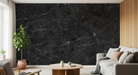 Dark Charcoal Veined Stone Texture Wall Mural