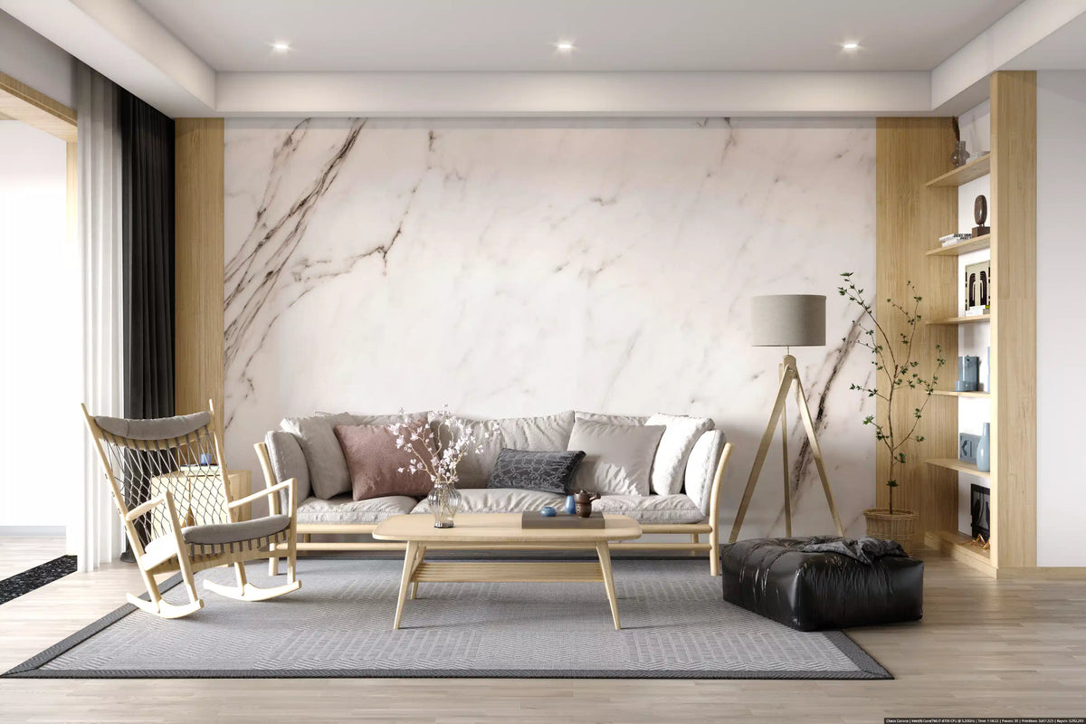 Creamy Italian Marble Slab Wall Mural