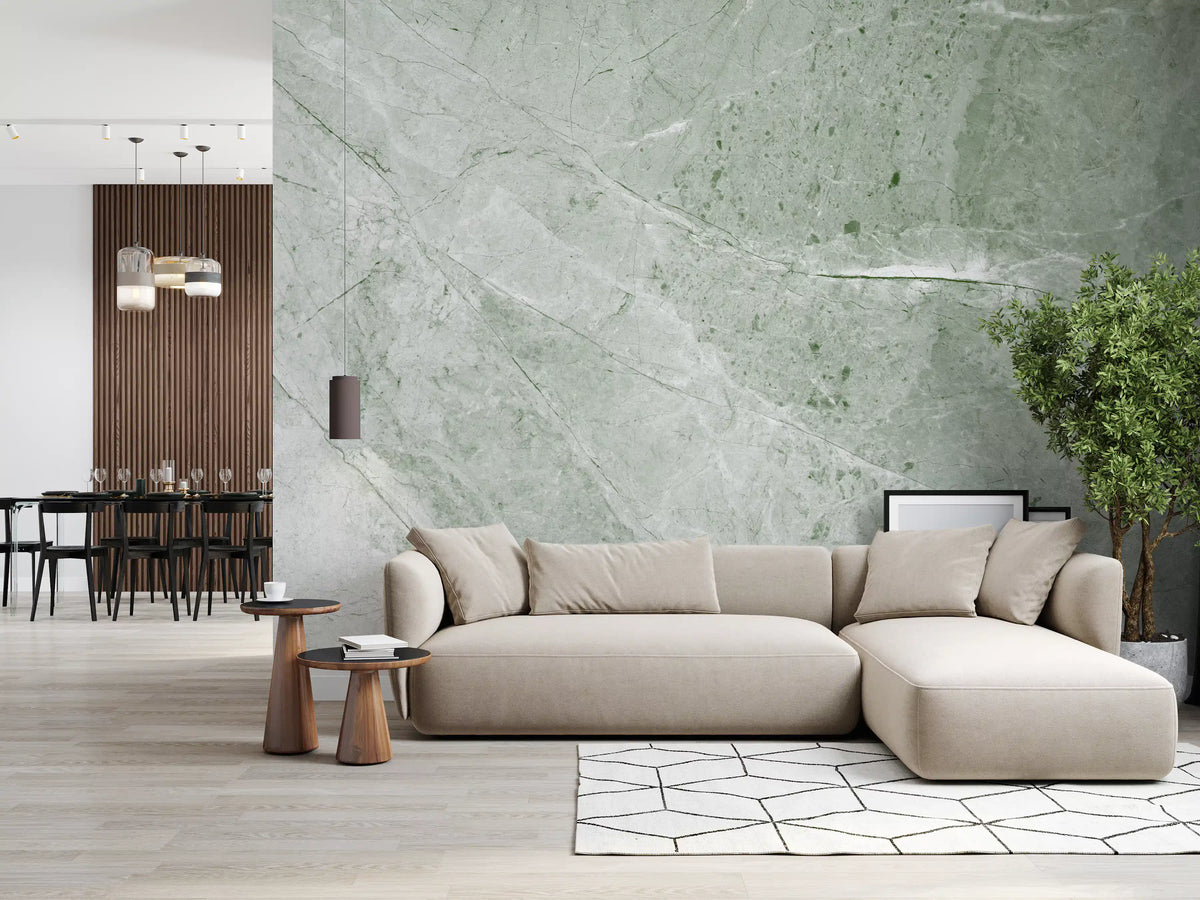 Sage Green Marble Slab Wall Mural