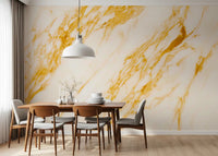 Golden Veined Marble Slab Wall Mural