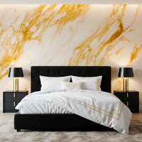 Golden Veined Marble Slab Wall Mural