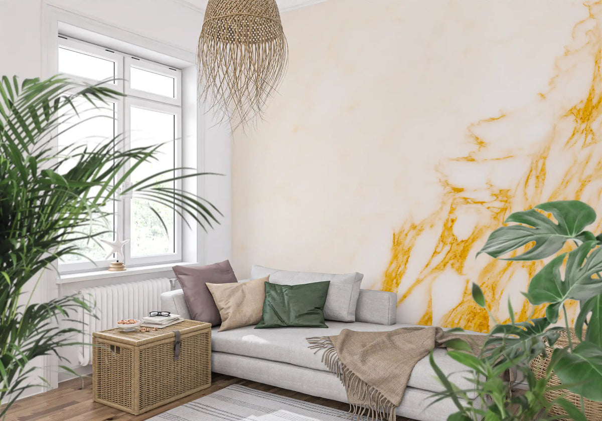 Golden Vein Marble Surface Wall Mural