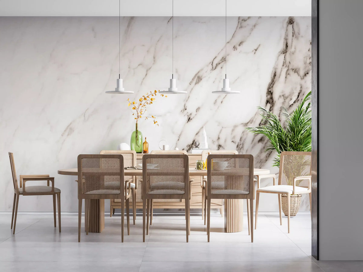 Calacatta White Stone Texture Wall Mural