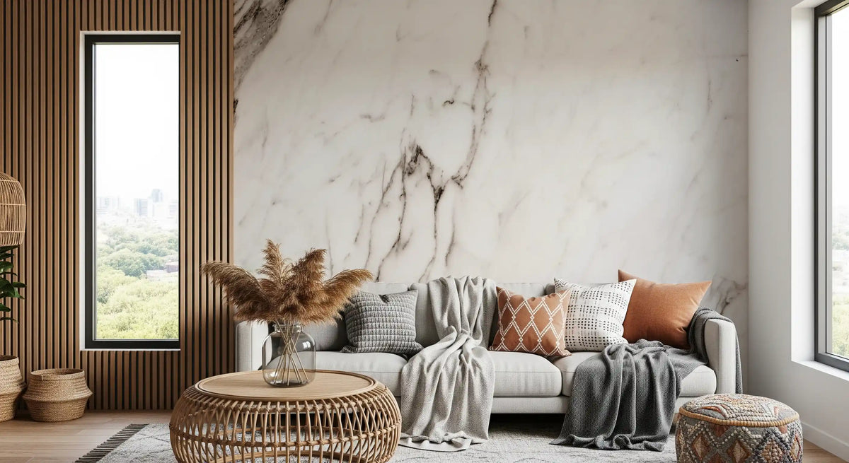 Monochrome Marble Veining Wall Mural