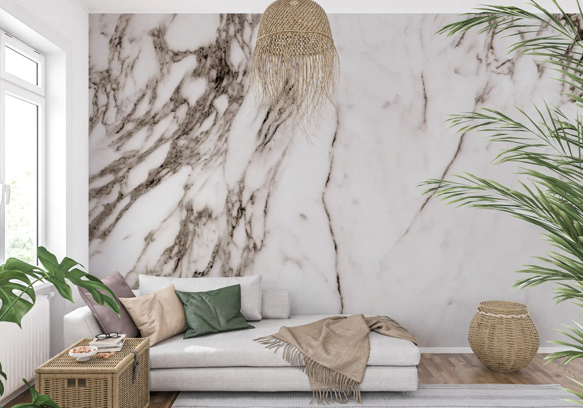 Classic White Marble Veining Wall Mural