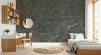 Charcoal Veined Stone Texture Wall Mural