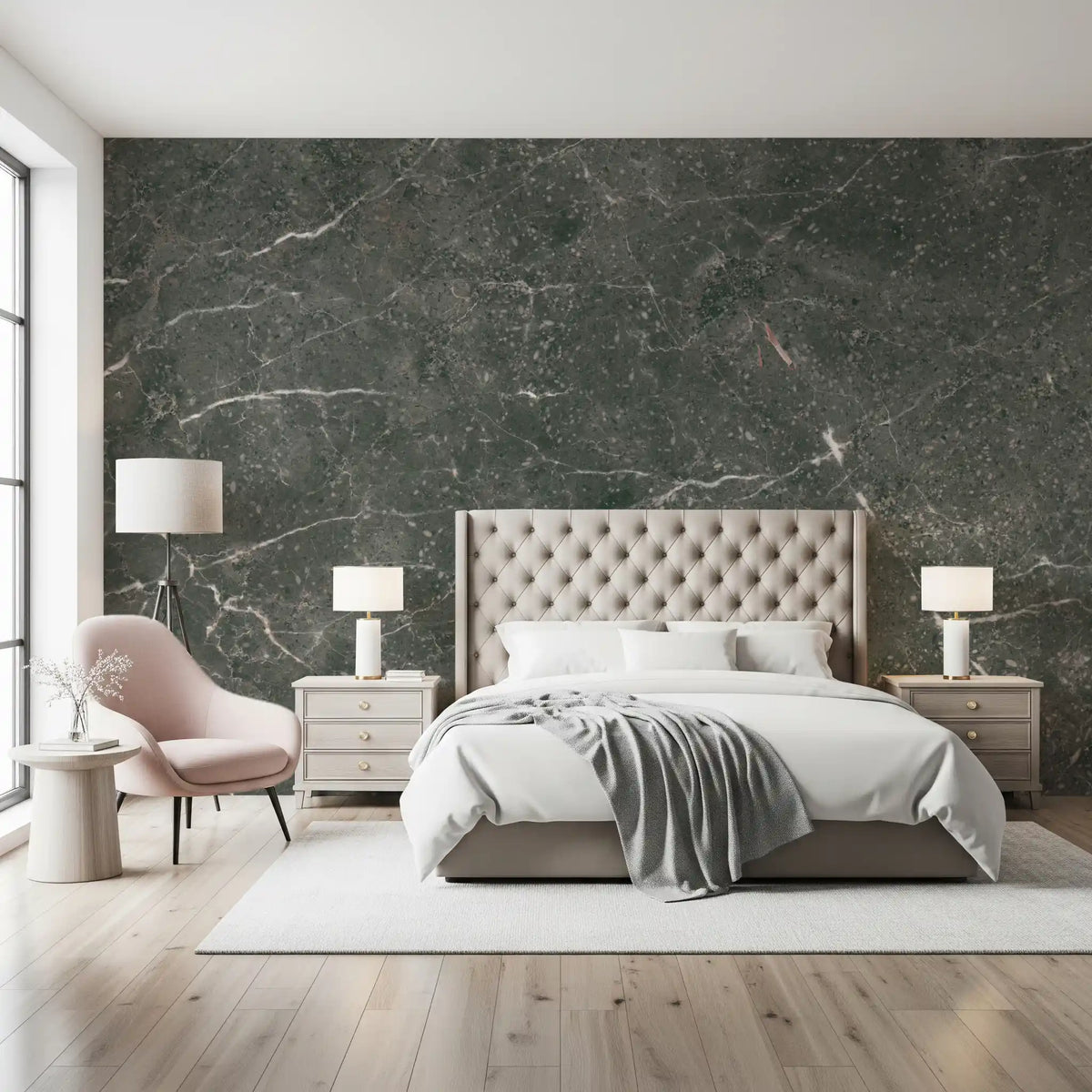 Charcoal Stone Vein Wall Mural
