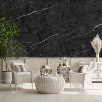 Midnight Stone Vein Texture Wall Mural
