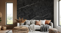 Midnight Stone Vein Texture Wall Mural