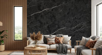 Midnight Stone Vein Texture Wall Mural