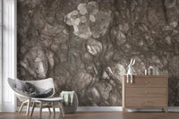 Textured Mocha Stone Slab Wall Mural