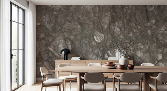 Textured Mocha Stone Slab Wall Mural