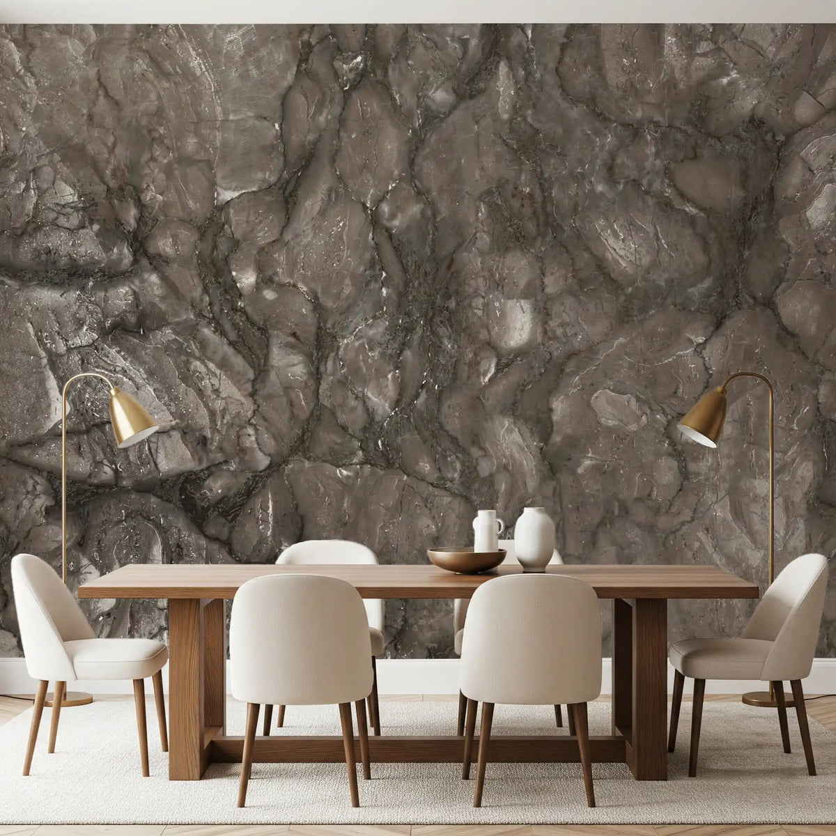 Organic Earth Tones Marble Texture Wall Mural